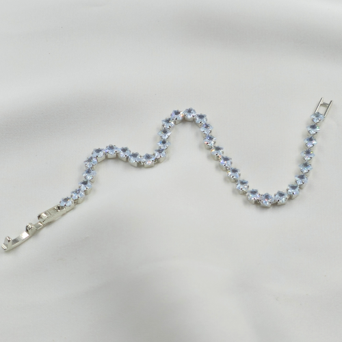 Small Crystal Silver Chain Tennis Bracelet