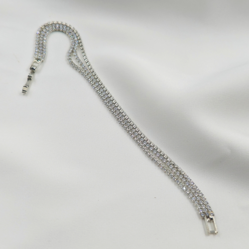 Three Layers AD Silver Plated Tennis Bracelet