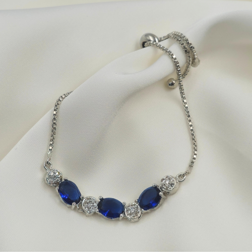 Blue Stones American Diamond Bracelet