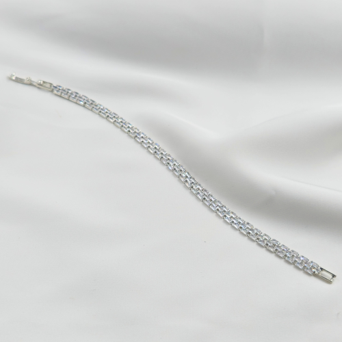Sleek Statement Chain Silver Plated Tennis Bracelet
